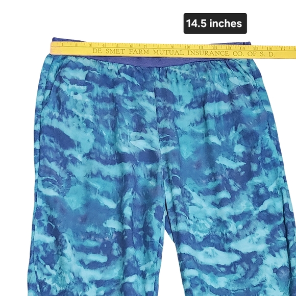 SOFT SURROUNDINGS Womens Petite Small Blue Tie Dye Wide Leg Pants Resort Artsy - Picture 6 of 7